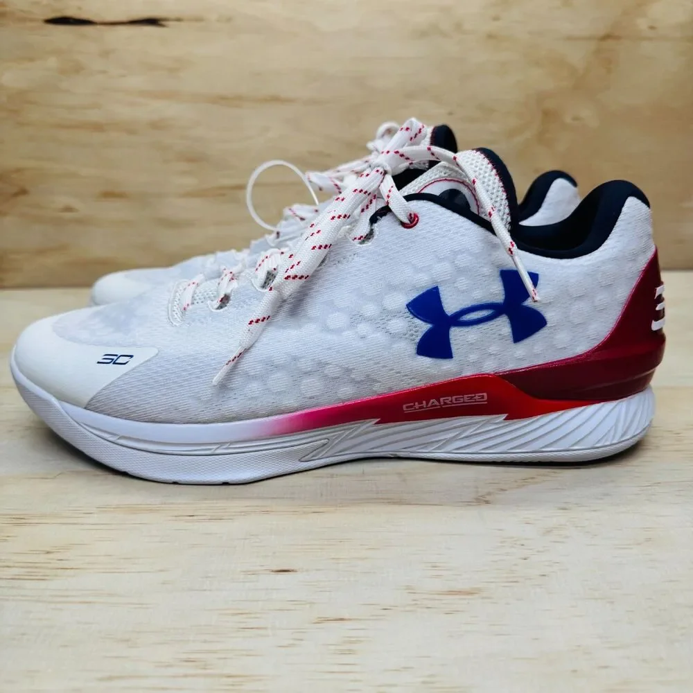 NEW Under Armour Stephen Curry 1 Low Basketball Red White Sz 12 3027433-100